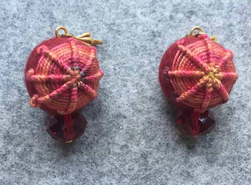 Filzohrringe "Rote Sonne"