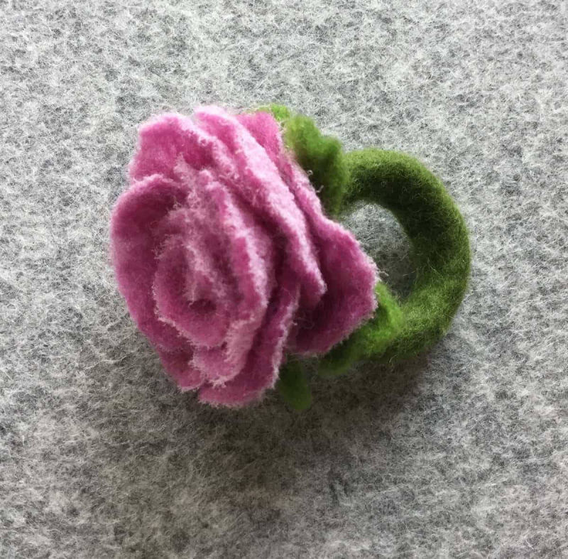 Filzring "Pink Rose"